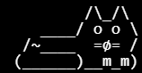 In this example we turn an ASCII art illustration of a cat to a black and white image. Meow!