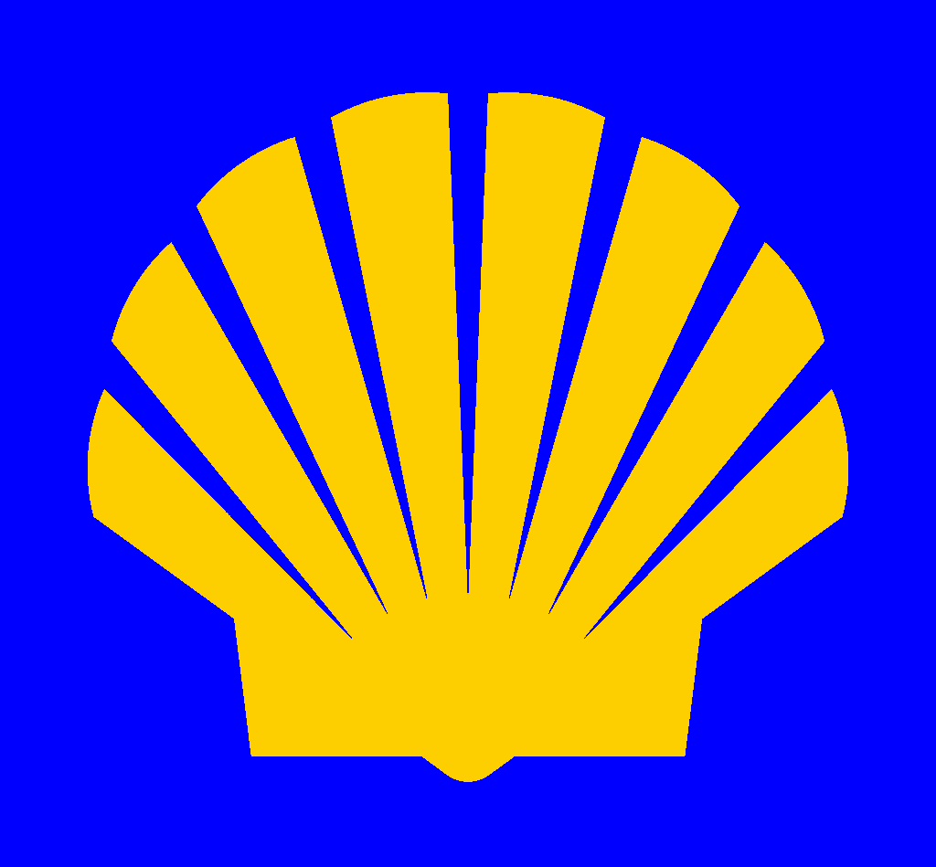 In this example, we separate the logo of the well-known company Shell by extracting the inner shell from the image. We click on the yellow color of the logo and, as a result, obtain the yellow part of the shell on the output, which we place on a blue background. (Source: Wikipedia.)