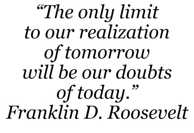 In this example, we create an image with a motivational quote that has inspired us. We insert the words of Franklin D. Roosevelt into the input field and turn them into a large, easy-to-read image. We use black text on a white background in the Georgia cursive font. We center the quote on the image and fill it with padding of 20 pixels on all sides.