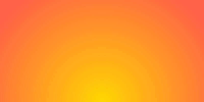 This example generates a radial gradient that showcases a golden sunset. The gold color represents the sun itself, and the tomato color represents the sky. The gradient, centered at the bottom of the image on a canvas of 800 by 400 pixels, has a radius of 500 pixels.