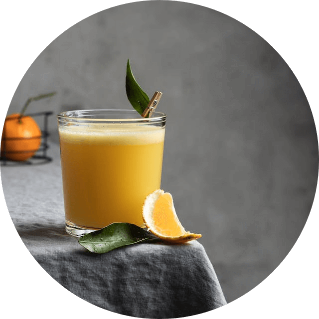In this example, we crop the image to change its shape and size. We select the circular cropping mode and select the equilateral area in the input preview. Thus, we get a round image of orange juice with a size of 640 by 640 pixels. (Source: Pexels.)