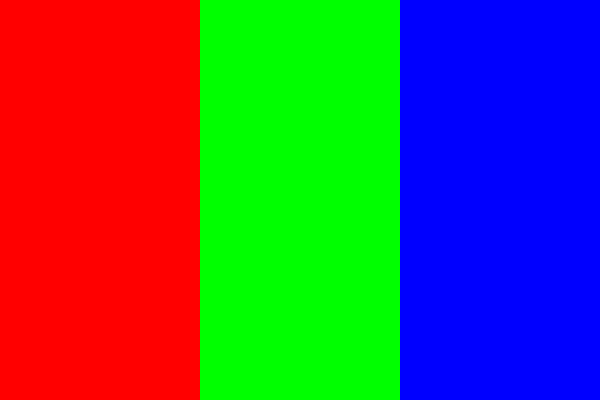 In this example, the weights of the red and green color channels are set to zero, while the blue channel's weight is set to one. As a result, the converter discards the red and green channels and exclusively extracts the light information from the blue channel. In the output image, you can see that the red and green channels are now black because they contain no light information but the blue channel is white because all the light is only in it.