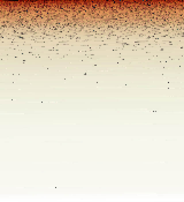 In this example, we sort the pixels of a seashell image by their saturation. Color saturation is how intense or pure a color looks. High saturation makes colors bright and vivid, while low saturation makes them look faded and grayish. The seashell originally contains soft wheat tones on its edge and richer peru and chocolate shades in its twisted center. To do the sorting, we set the pixel size to 4 and sort the grouped pixel blocks in decreasing saturation order in each row of pixels. As a result, the vibrant brown tones rise to the top, while the paler beige and white tones move to the bottom. (Source: Pexels.)