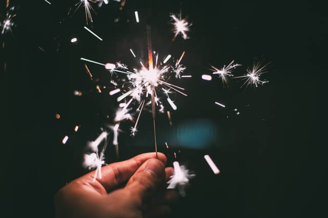 In this example, we convert a JPG image of a sparkler to base64 encoding. As the base64 encoding consists entirely of ASCII characters (and not binary bytes) it increases the output size by 1/3. (Source: Pexels.)