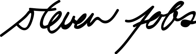 In this example, we extract Steve Jobs's signature, written in black ink. We place the signature on a transparent background and also add a 2-pixel-wide border to the image to make the signature wider. (Source: Wikipedia.)