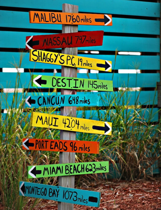 This example converts a bright and colorful JPG image into a static GIF image with a limited color palette. Despite the fact that the GIF format supports only 256 colors per frame, the resulting image of travel direction signs still maintains a very good quality and detail. All the symbols preserve their vibrant colors and remain easily readable. (Source: Pexels.)