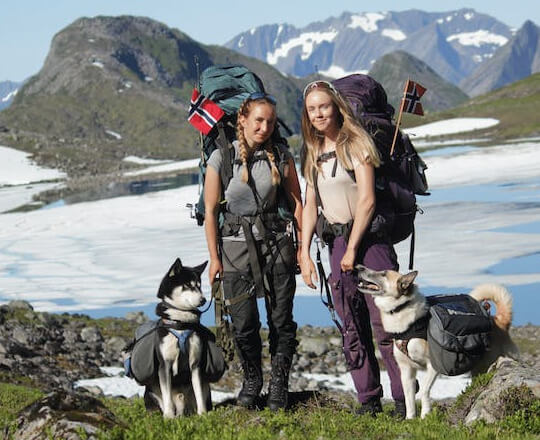 This example show how to share a travel photo on social media while preserving the anonymity of friends. It applies a pixelation layer to the face of a girl who wishes to maintain her confidentiality, using an oval pixelation layer with a strength of 4 pixels. The result is an image of two girls with their dogs in the mountains, ensuring the protected anonymity of one of the girls. (Source: Pexels.)