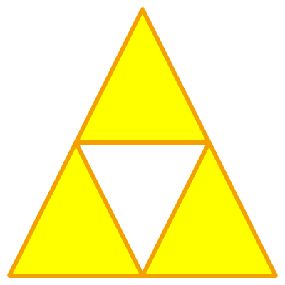 This example draws a triforce. A triforce is nothing but a 2nd generation Serpienski sieve.