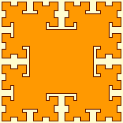 This example draws a 4th order T-square curve. It changes the width of the curve to 6px and sets the T-square size to 400x400px. It uses orange for the inner fill color.