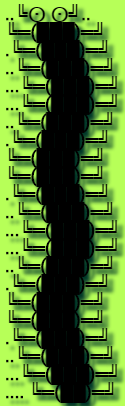 This example generates an image of a centipede from bold Robot font characters. It also adds a shadow to the characters using different CSS units.