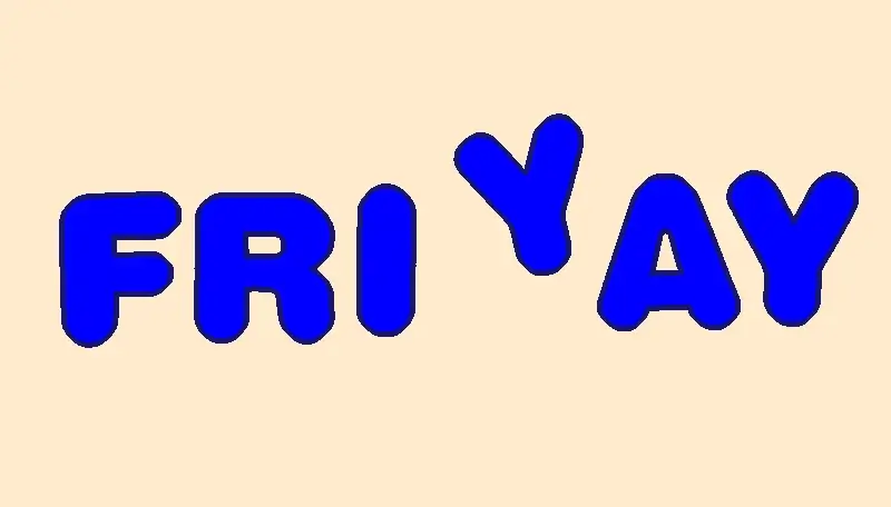 In this example, we extract the text with the inscription "Friyay" from a label in WebP format. Since it's difficult to accurately determine the color of the letters (we don't know the name of this color), we simply click on one of the letters in the input editor and get the hex code of the pixel's color – its rgba(209, 174, 138, 255). In addition to the specified color, we also allow 25% color shade variations in the extraction. In the output editor, we get just the letters that we further improve – we redraw them in blue color, add a blanched-almond background, and add a bold 5px midnight-blue outline around them. (Source: Pexels.)