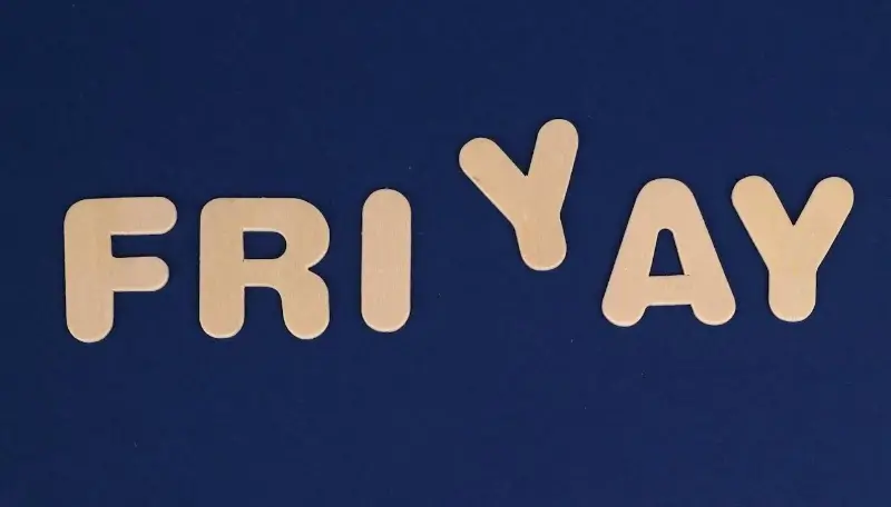 In this example, we extract the text with the inscription "Friyay" from a label in WebP format. Since it's difficult to accurately determine the color of the letters (we don't know the name of this color), we simply click on one of the letters in the input editor and get the hex code of the pixel's color – its rgba(209, 174, 138, 255). In addition to the specified color, we also allow 25% color shade variations in the extraction. In the output editor, we get just the letters that we further improve – we redraw them in blue color, add a blanched-almond background, and add a bold 5px midnight-blue outline around them. (Source: Pexels.)