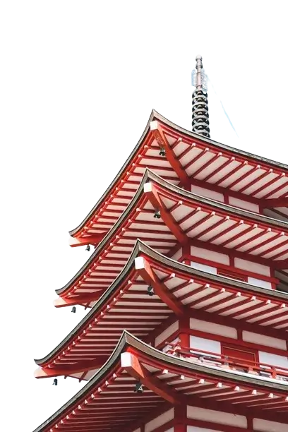 In this example, we replace the WebP alpha pixels of a Japanese pagoda with a radial gradient in a Japanese pagoda. The gradient starts from the top left and has a radius of 500 pixels. It consists of three main colors: light beige (#fffde4) at the top corner, sky blue (#c3dbf0) in the middle, and soft blue (#5096d1) at the bottom. (Source: Pexels.)