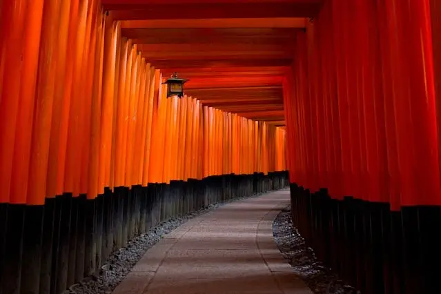 In this example, we turn a landscape-oriented WebP image into a portrait-oriented WebP image by resizing its dimensions. We set the width to 400 pixels and the height to 600 pixels without maintaining the aspect ratio. Consequently, the tunnel of Japanese torii gates becomes very narrow and tall. (Source: Pexels.)