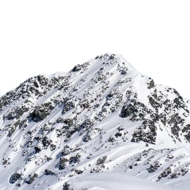 In this example, we use an additional feature of this tool, which allows creating transparent WebPs from opaque JPGs. The JPG photo that we're working with shows a rocky mountain covered in snow, standing against a clear blue sky. We enable the "Create a Transparent WebP" option and set the transparency color to the sky color, which is "rgba(69, 124, 180)". Additionally, we remove a range of 5% of similar blue sky shades. This combination of options removes the sky background from the JPG, creating a transparent WebP. Additionally, to make the output WebP usable in design, we also apply an anti-aliasing effect with a radius of 3px to the mountain ridge to ensure a seamless transition between the transparent sky and the opaque ridge. (Source: Pexels.)